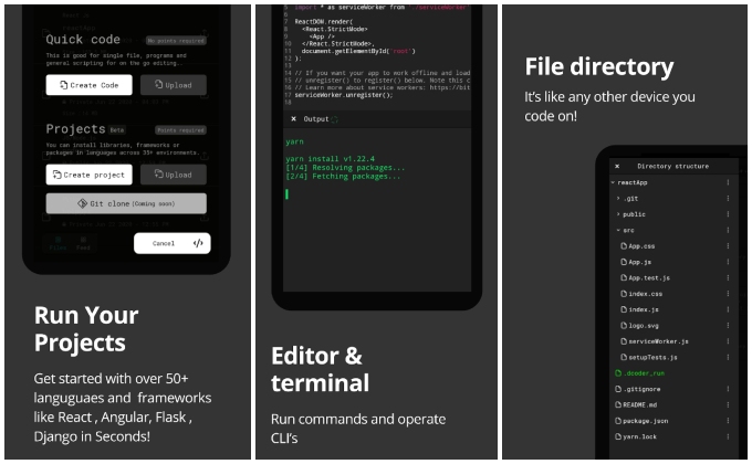 Dcoder, Compiler IDE for Android