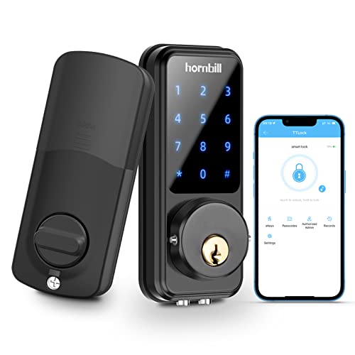 Smart Door Lock with Keypad, hornbill Smart Lock Front Door, Smart Locks Deadbolt Digital...
