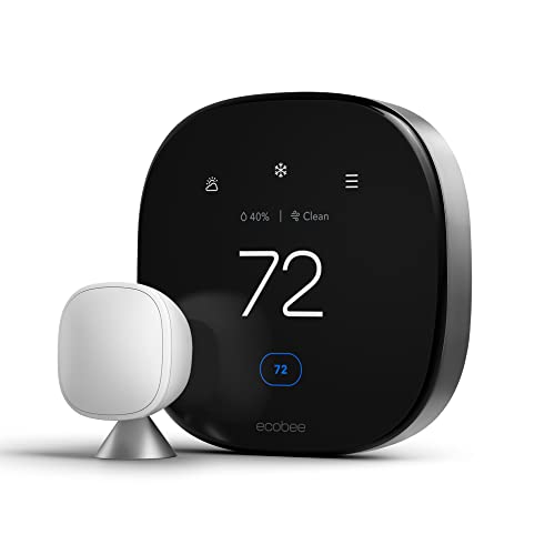NEW 2022! ecobee Smart Thermostat Premium with Siri and Alexa and Built in Air Quality...