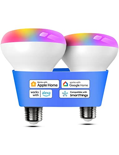 meross Smart Light Bulb, BR30 Flood WiFi LED Bulbs Compatible with Apple HomeKit, Alexa,...