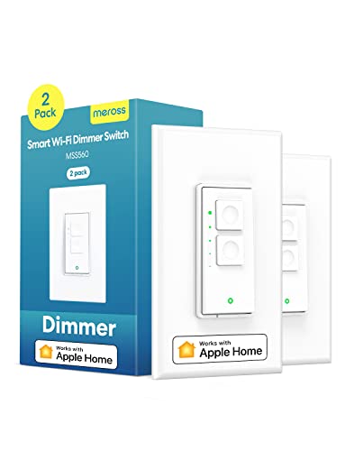 Meross Smart Dimmer Switch Single Pole Supports Apple HomeKit, Alexa Google Assistant &...