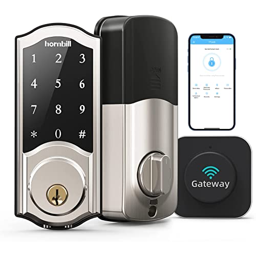 WiFi Smart Locks Deadbolt with Keypad, Hornbill Keyless Entry Digital Front Door Lock with...