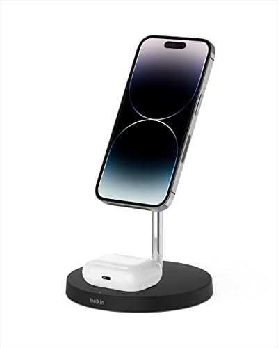 Belkin MagSafe 2-in-1 Wireless Charging Stand - Fast Wireless Charging for Apple iPhone...