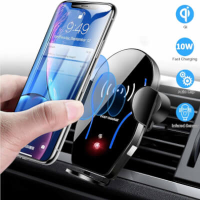 Mikikin Auto-Clamping Qi 10W 7.5W Fast Charging Car iPhone 11