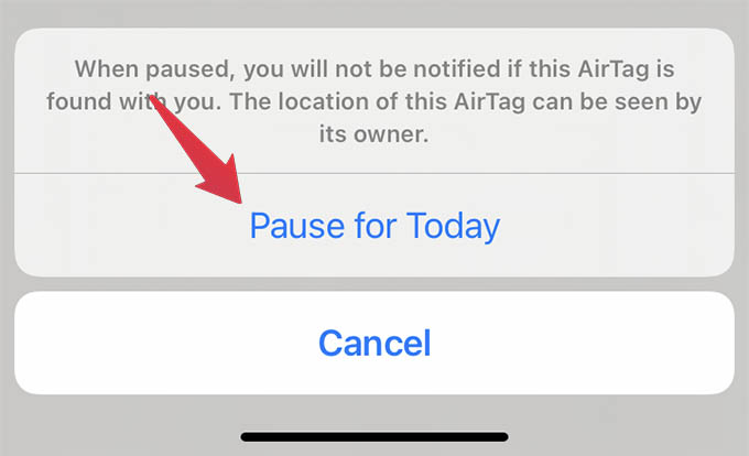 Pause AirTag Alerts for One Day