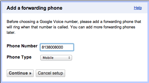 GVoice Forward Number
